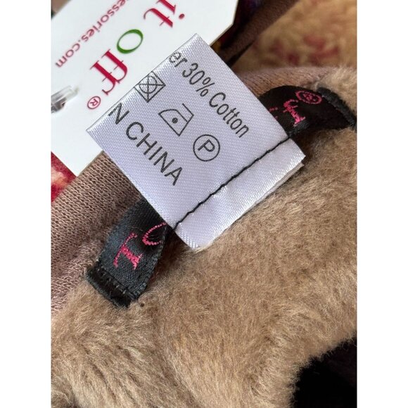 NWT Womens Plaid Touchscreen Gloves Button Embellishment Fleece Lining Top It Of - Picture 6 of 6